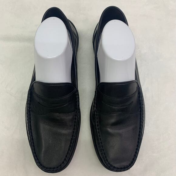 Bragano Mens 8.5 Loafers Black Leather Shoes Made In Italy Comfort Dress Penny main image 9